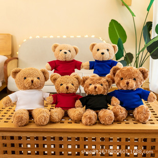 Cute bear doll teddy bear doll plush toy Ragdoll activity gift for customers printable logo
