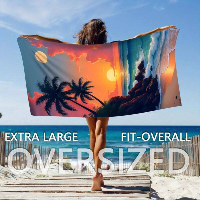 Microfiber Absorbent, Quick-Drying, Ultra-Light, Ultra-Thin, Extra-Large Portable Beach Towel Suitable for Multiple Scenarios