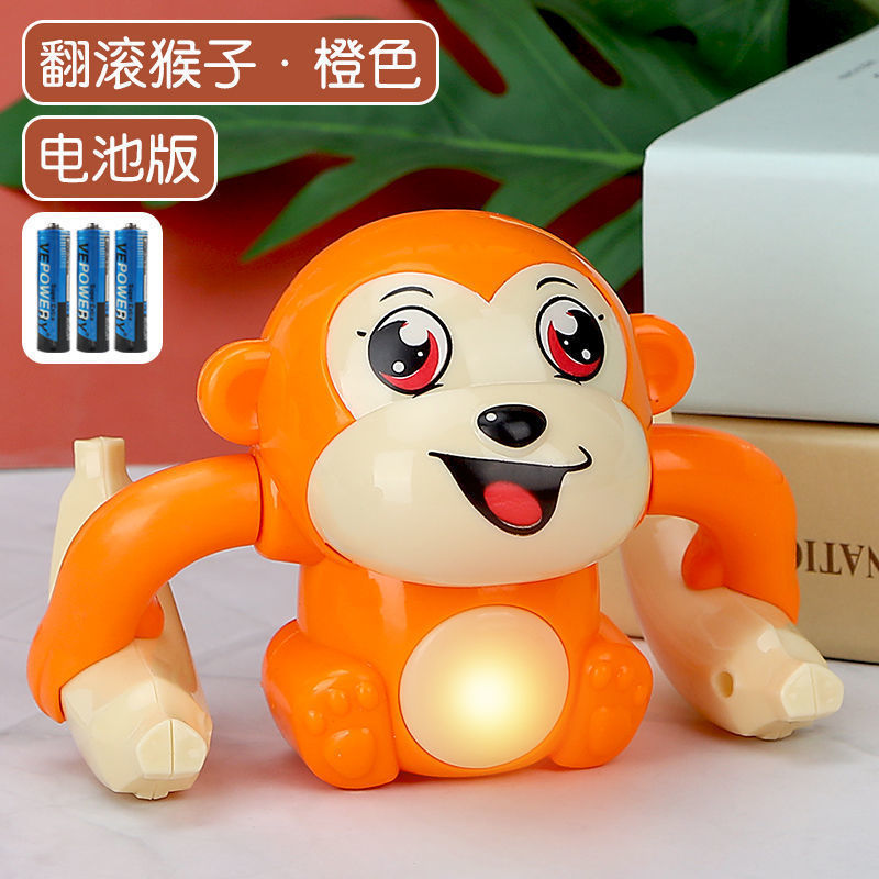 子供の電動タンブリングモンキーおもちゃ早期教育ライトミュージックタンブリングモンキーパズルクロールナイトマーケット露店卸売|undefined
