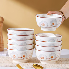 家庭用食器用ボウル10個、卸売高価値磁器ボウル、5inch大型丼食器、Hemao