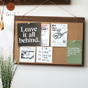 Black Walnut Cork Board Message Board Hanging Simple Solid Wood Frame Background Photo Wall Personalized Creative Thumbtacks