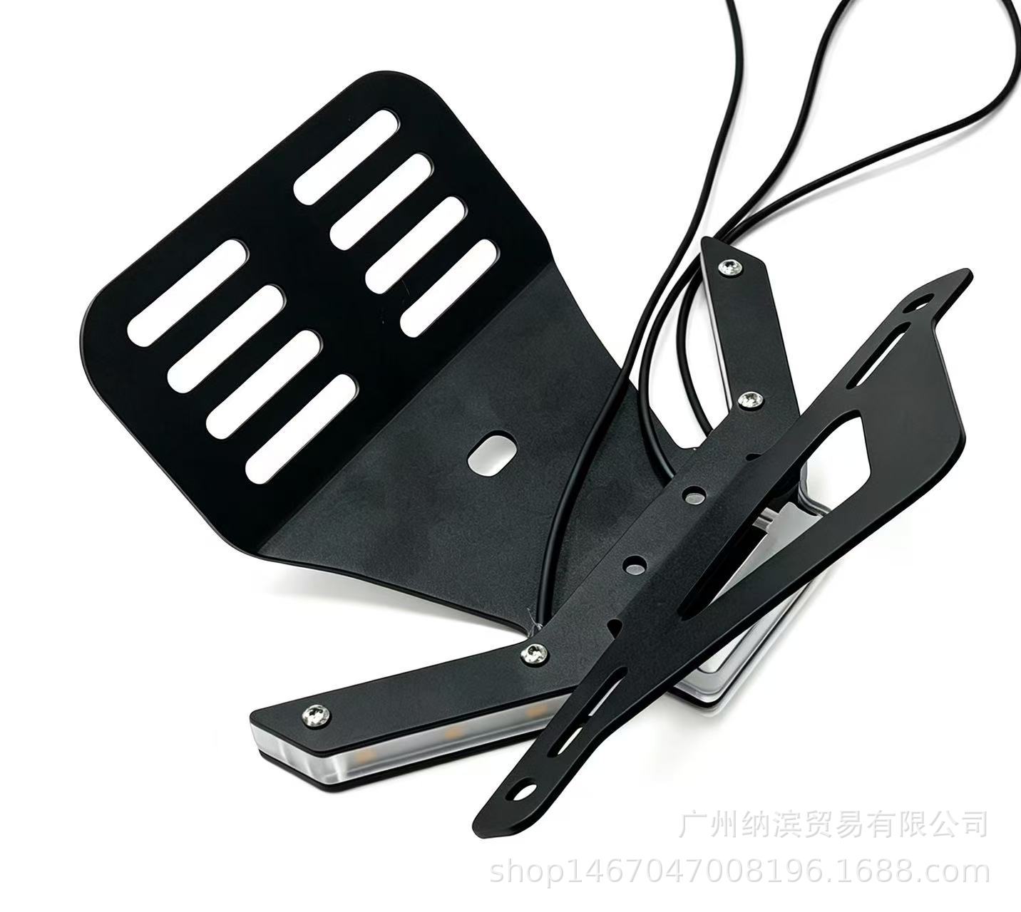 Suitable for modified motorcycles, short and long tail turn signal license plate frames, stainless steel, universal model with lights