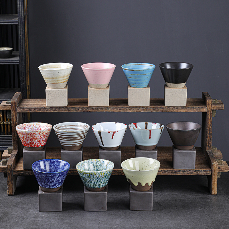 Cubo creativo Tipo de gres taza de café transfronteriza de cerámica vintage latte Garland taza subred rojo tarde taza de té