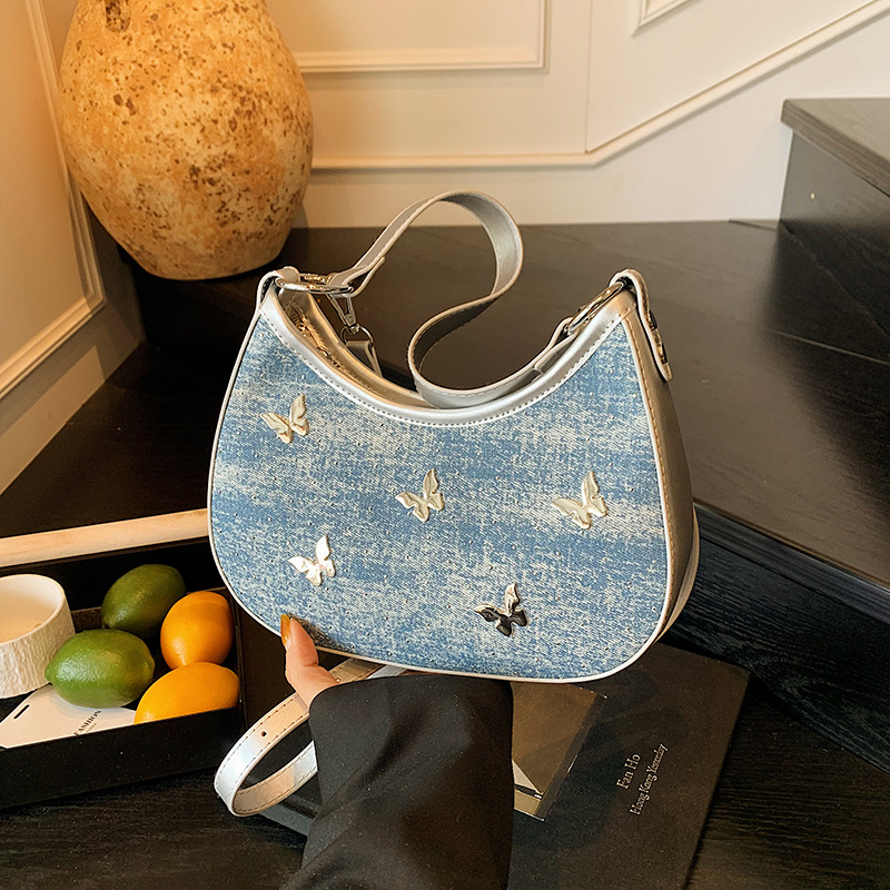 Bolso de diseño de nicho 2025 verano nuevo bolso femenino gypsophila bolso de hombro con diamantes bolso bandolera de mariposa de estilo occidental