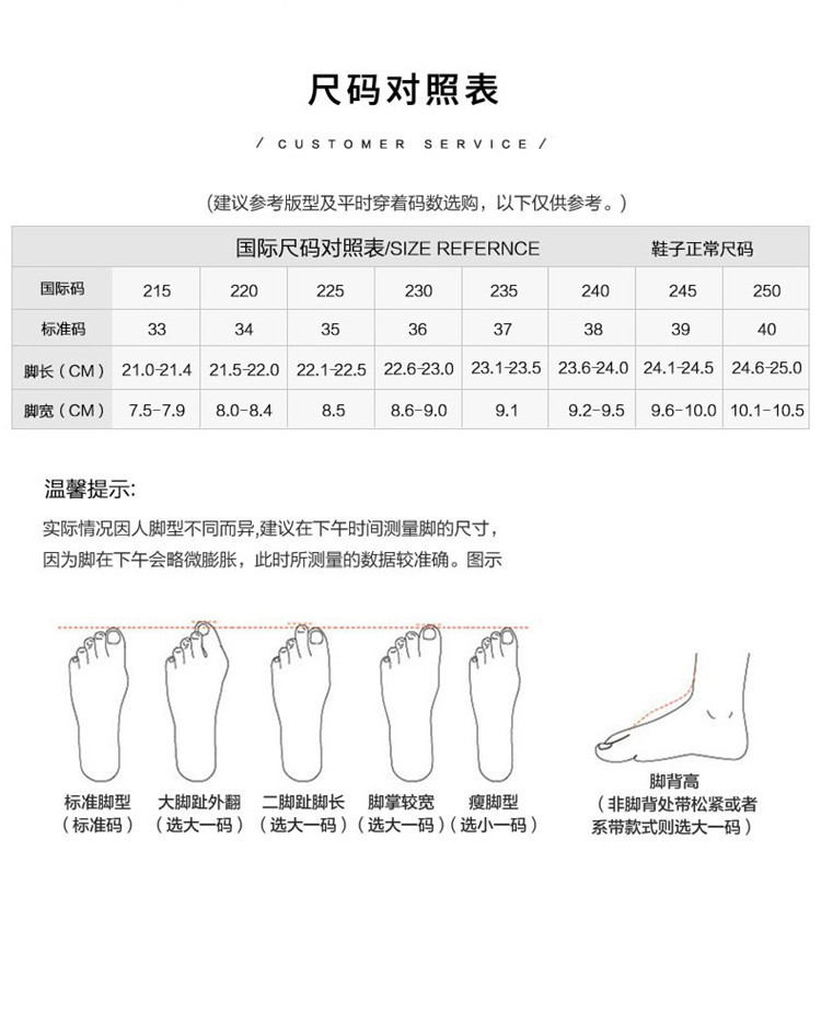 女鞋尺碼