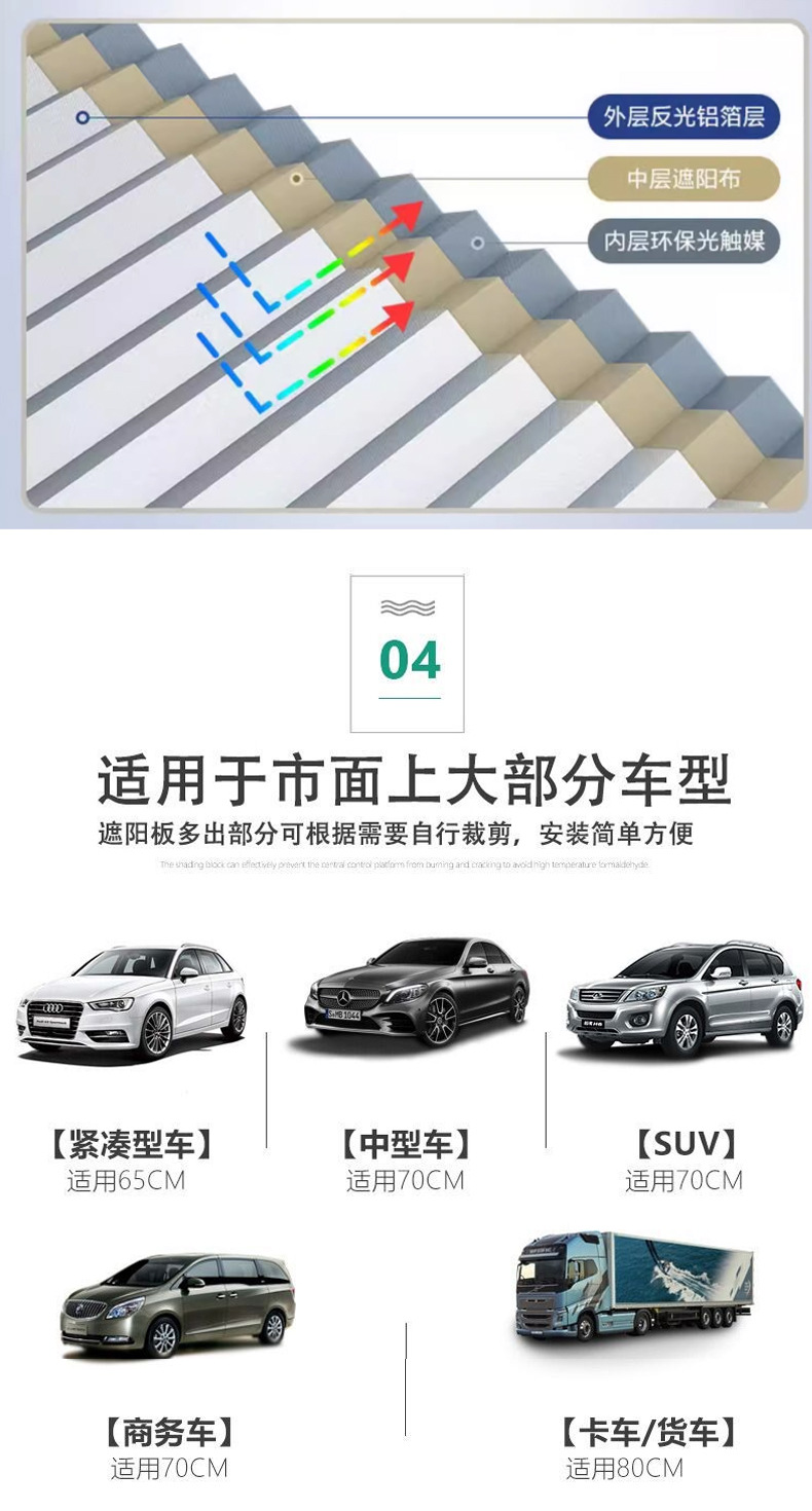 Car Automatic Retractable Folding Sunshade, Car Sun Protection and Heat Insulation Curtain, Car-Mounted Adsorption-Type Light-Blocking Curtain and Light-Blocking Panel
