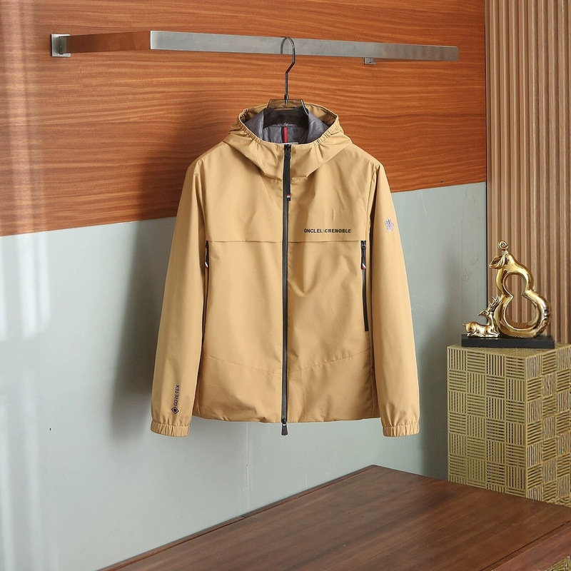 Trendy brand spring and autumn Moncler-style jacket, men's windbreaker, Moncler-style zip-up cardigan, hooded jacket, men's trench coat