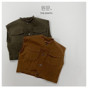 Children's Vest Autumn New Korean Style Japanese Style Men's and Women's Vest Ordinary Ware Shoulder Baby's Trendy Shoulder Vest