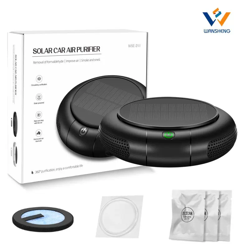 车载负离子氧吧车用空气净化器太阳能光触媒清新器香薰机定制批发
