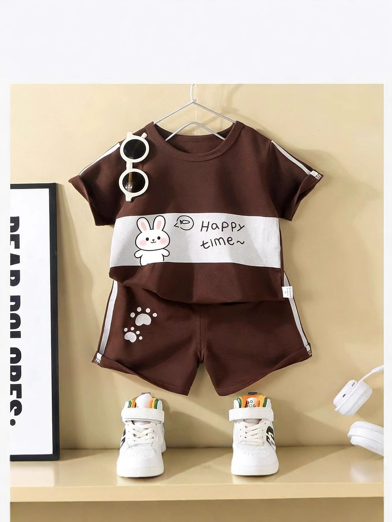 Summer cotton set with a round collar