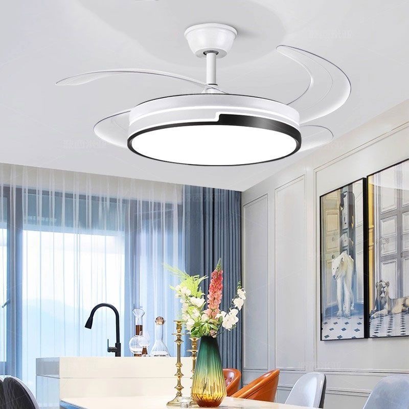 Invisible ceiling fan for living room, bedroom, and dining room; quiet inverter integrated fan wholesale.