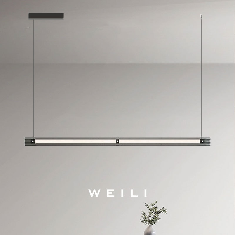 Lámpara de restaurante minimalista italiana moderna y simple nórdica de lujo ligero estilo de vidrio de barra larga lámpara de bar