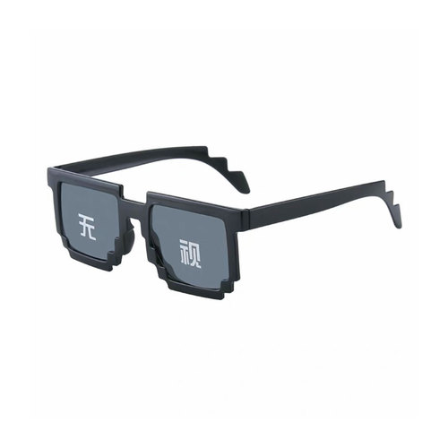 Large frame square mosaic glasses two-dimensional sunglasses funny pretentious artifact pixel sunglasses