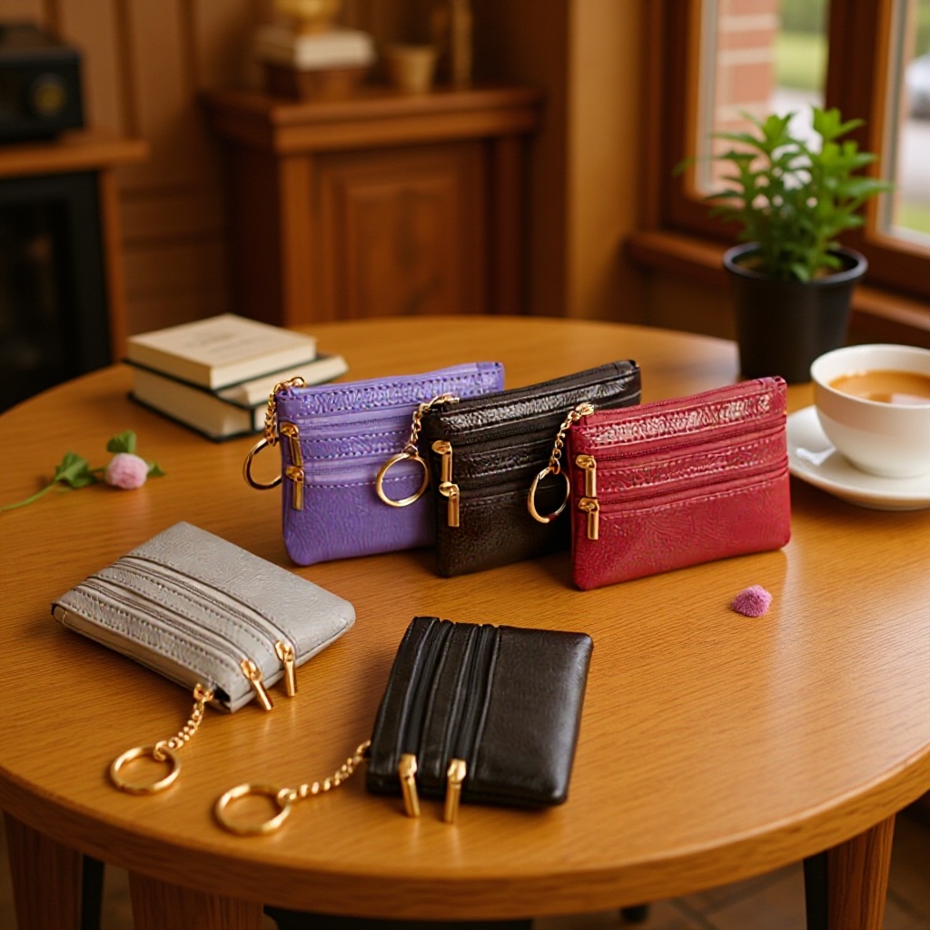 Mini coin purse card holder Amazon cross-border lychee pattern key bag double zipper card holder lipstick bag source