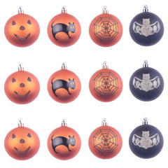 国境を越えた製品ハロウィーン装飾品12pcプラスチック彩色ボールハロウィーンテーマシーン配置装飾