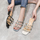 55961-10 Riveted sandals women wear 2022 new summer thick heel fashion Roman sandals large size sandals women 41-43