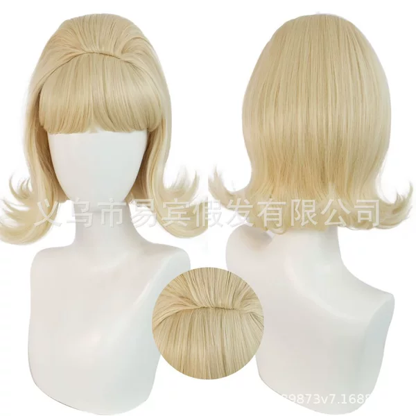 Europe and the United States cross-border new ladies wig flax retro high hat hair tail upturned 6070 years factory wholesale