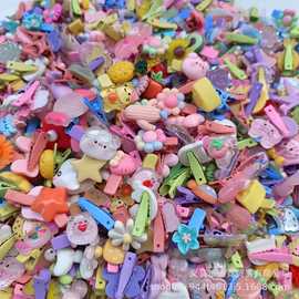 抖音爆款可爱冰透树脂卡通彩色小发夹网红侧边鸭嘴夹儿童边夹发饰