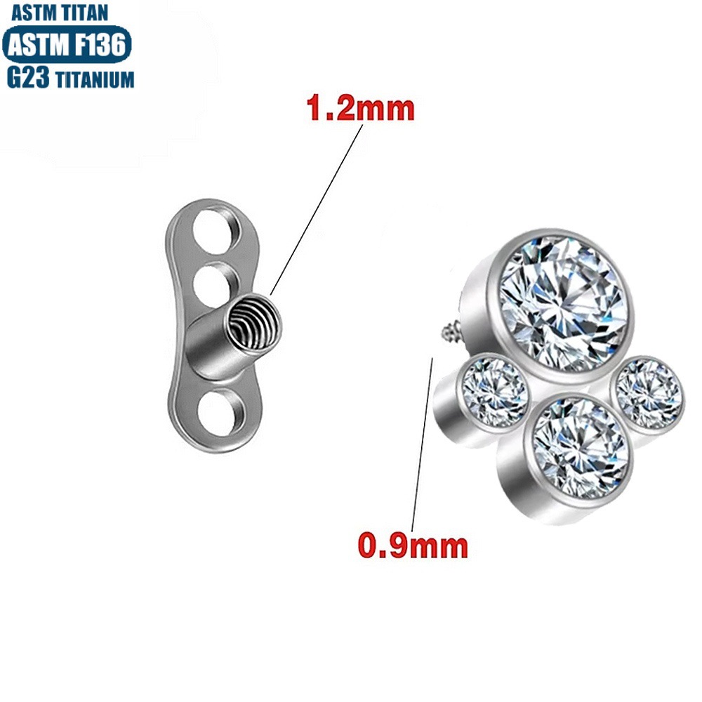16G labret stud size and finish detail