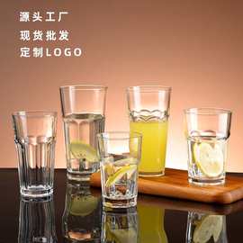 八角玻璃杯加厚家用水杯耐高温茶杯酒吧啤酒杯牛奶杯冷饮果汁杯子