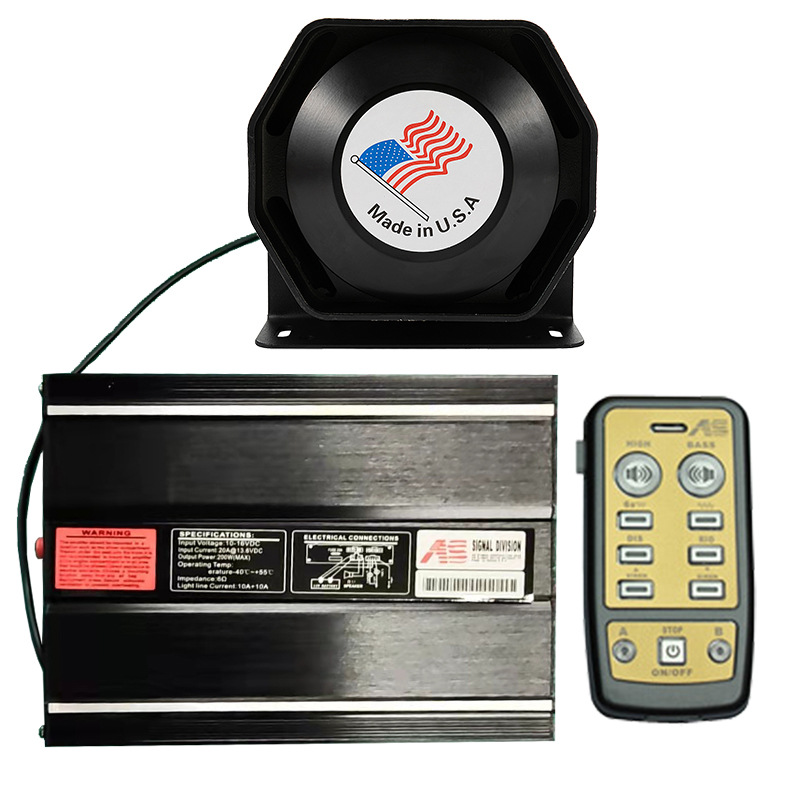 Wireless car siren speaker, 300W loudspeaker, high-pitched alarm, AS7200S+ octagonal speaker