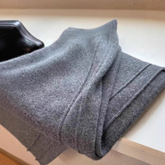 羊绒针织阔腿裤女秋冬加厚高腰垂感设计感糯米裤休闲宽松拖地长裤