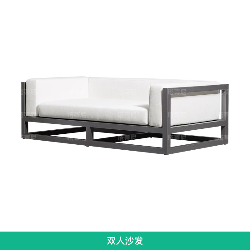 Conjunto de muebles de teca para exteriores, resistentes al agua y a los rayos UV, para patio, jardín, terraza, sofá de aluminio para balcón.