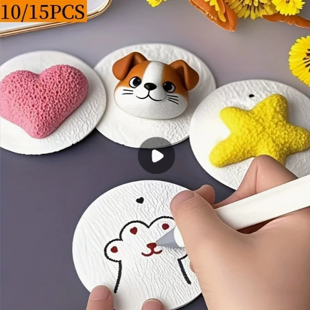 Мультфильм белый хлопок из древесной целлюлозы сжатый пенообразный текстурированный рисунок 3D Round Foam Board