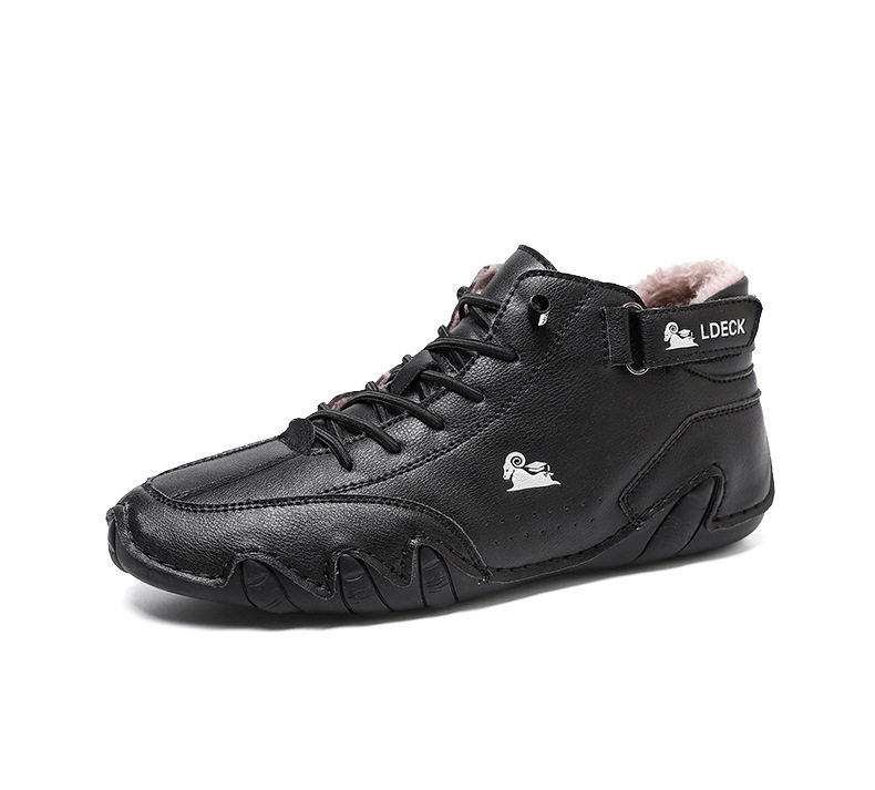 Bốt Martin nam cổ cao lót nhung giữ ấm, giày bông da lộn đế cao su chống trượt — C8008M kaki lót nhung, C8008M màu xám lót nhung, C8008M màu đen lót nhung, F8008M màu hồng lót nhung chi tiết 43