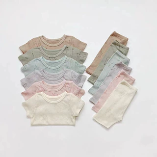 韩版婴幼童装清凉五分裤短袖家居服套装夏季宝宝卡通透气两件