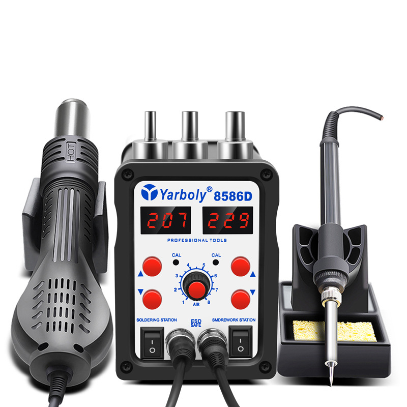 8586D 热风拆焊台二合一 后焊维修电烙铁热风枪数显控温