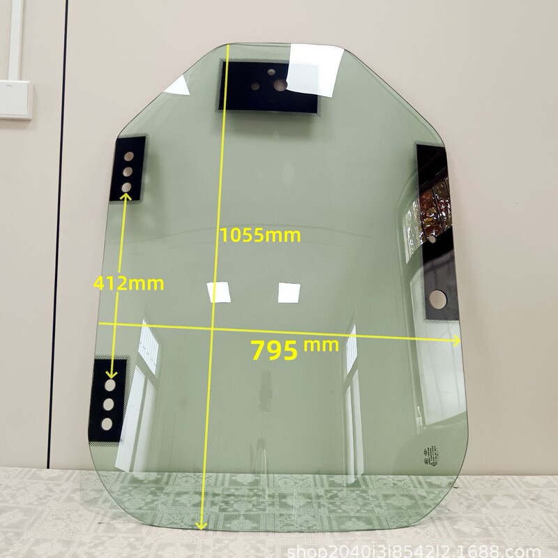 Bobcat Construction Vehicle Glass, Carter Loader Excavator Front Windshield, Construction Vehicle Front Tempered Glass Windshield