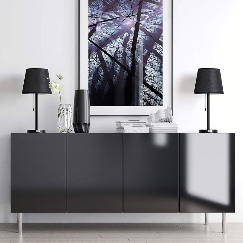 Cross-border Amazon minimalist fabric shade bedroom night light American-style living room decoration small table lamp high atmosphere feeling