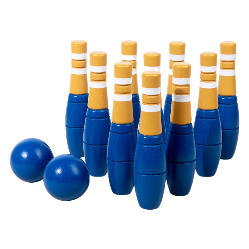 Boliche infantil de madera indoor y al aire libre interactivo padre-hijo jardín de infantes para bebés juguetes de pelota de rompecabezas image 1