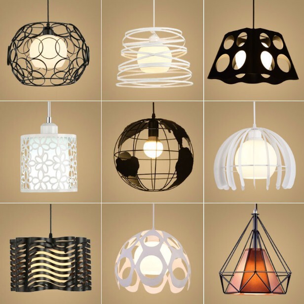 Vintage Coffee Pendant Light for Dining Room, Industrial Style Dining Table Lamp, Single Led Pendant Light, Creative and Unique Single or Three-Head Balcony Lamp