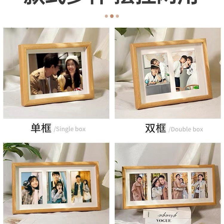 Photo Frame Display Stand Two, Three, or Four-Piece Combination Frame for DIY Photo Printing, Hanging Couple or Family Portrait for Commemoration