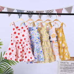 Summer New Women's Children Cotton Silk Dress Trendy Floral Princess Dress Children Baby Thin Style Dress Wholesale