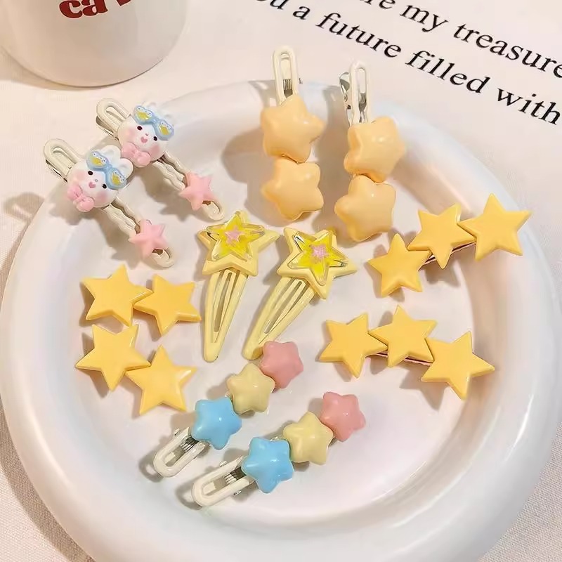 Horquilla estrella hembra linda horquilla de dopamina de verano clip de flequillo lateral para cabello roto 2024 nuevo clip pequeño y2k