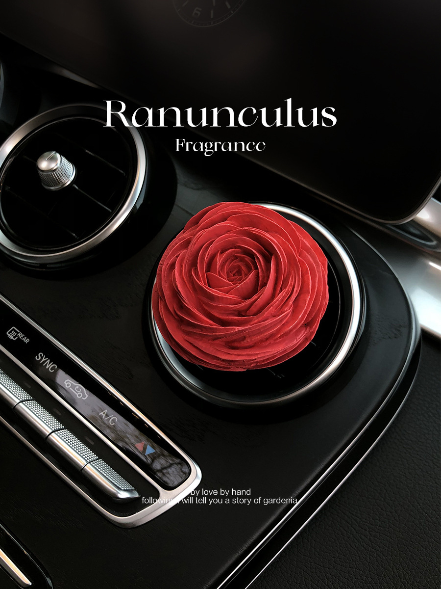 Car aromatherapy perfume wholesale Buttercup peony car air conditioning outlet decoration car expansion stone ornaments women