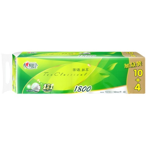 Xin. Xiangyin Tea Language 4-layer Thickened Household 1800g Core Roll Toilet Paper Toilet Paper 14 Rolls Affordable