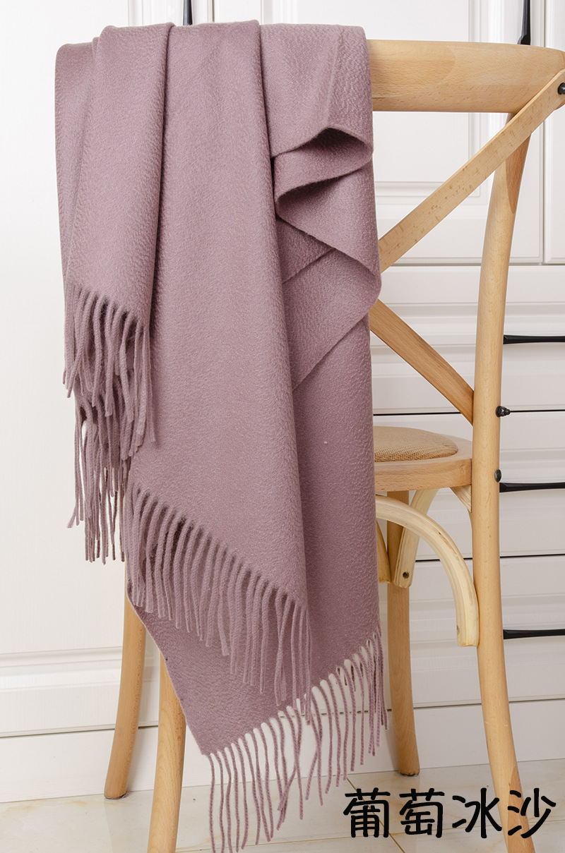 Fábrica de Mongolia Interior al por mayor de cachemira pura shoulderbands simple chal otoño invierno bufandas damas de cachemira caliente espesa