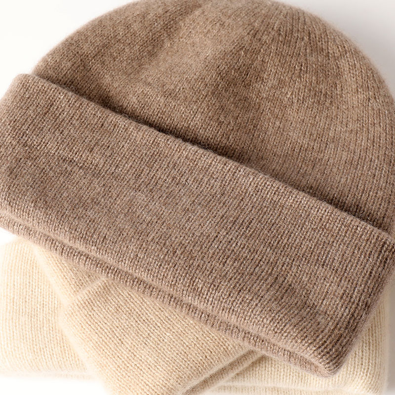 [100% 캐시미어] 최고급 캐시미어 모자 처마 라인 모자없는 남성용 니트 모자 가을과 겨울 따뜻한 통기성 성인 모자