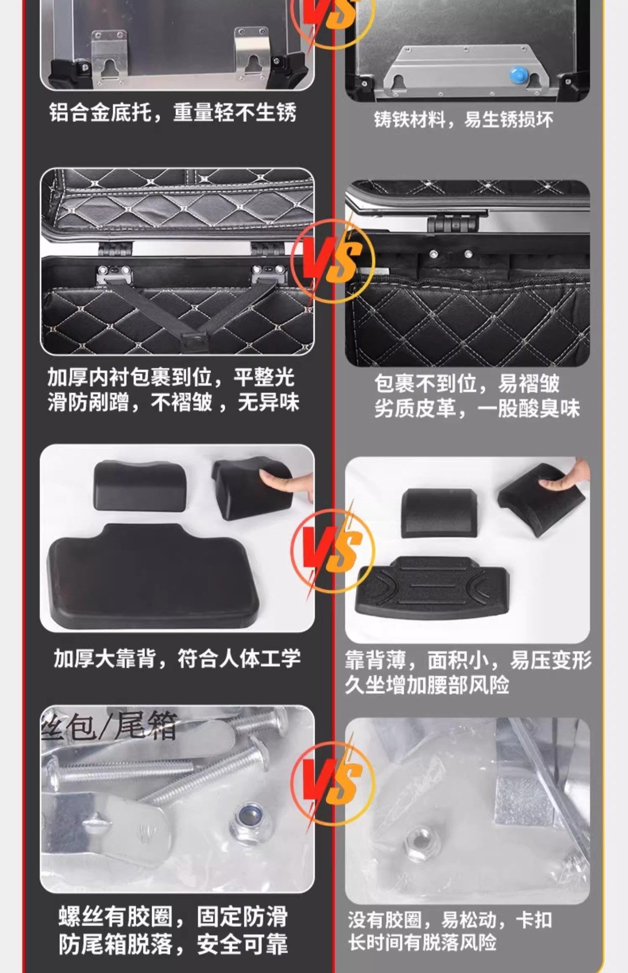Motorcycle Trunk Aluminum Alloy Tail Box Electric Vehicle No. 9 Tail Box Large Capacity Pedal Quick Release Tail Box Square Box