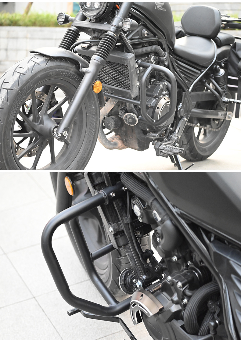 Suitable for Honda Cm300 Bumper, Cm500 Anti-Fall Guard Bar, Carbon Steel Protective Bar, Motorcycle Front Guard Bar Modification Parts