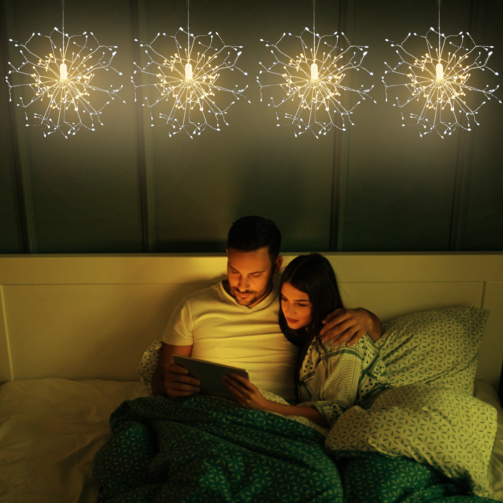 LED烟花灯户外防水装饰灯春节氛围灯USB蒲公英灯庭院花园电池灯串