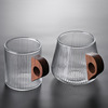 Wholesale hanging ear glass coffee cup glass tea cup woodle coffee cup fruit juice cup milk cup water cup home