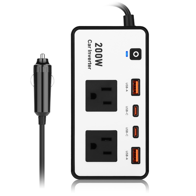 Cross-Border Car Inverter Power Strip Dual Us Standard Inverter Pd Fast Charging USB Car Inverter 200W110V Cross-Border Car Inverter Power Strip Dual Us Standard Inverter Pd Fast Charging USB Car Inverter 200W110V