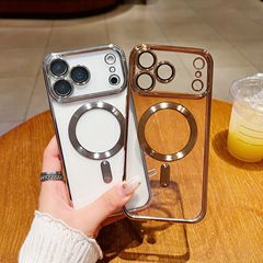 电镀磁吸带尾巴适用iPhone17PROMAX手机壳苹果15PRO镜头膜保护套