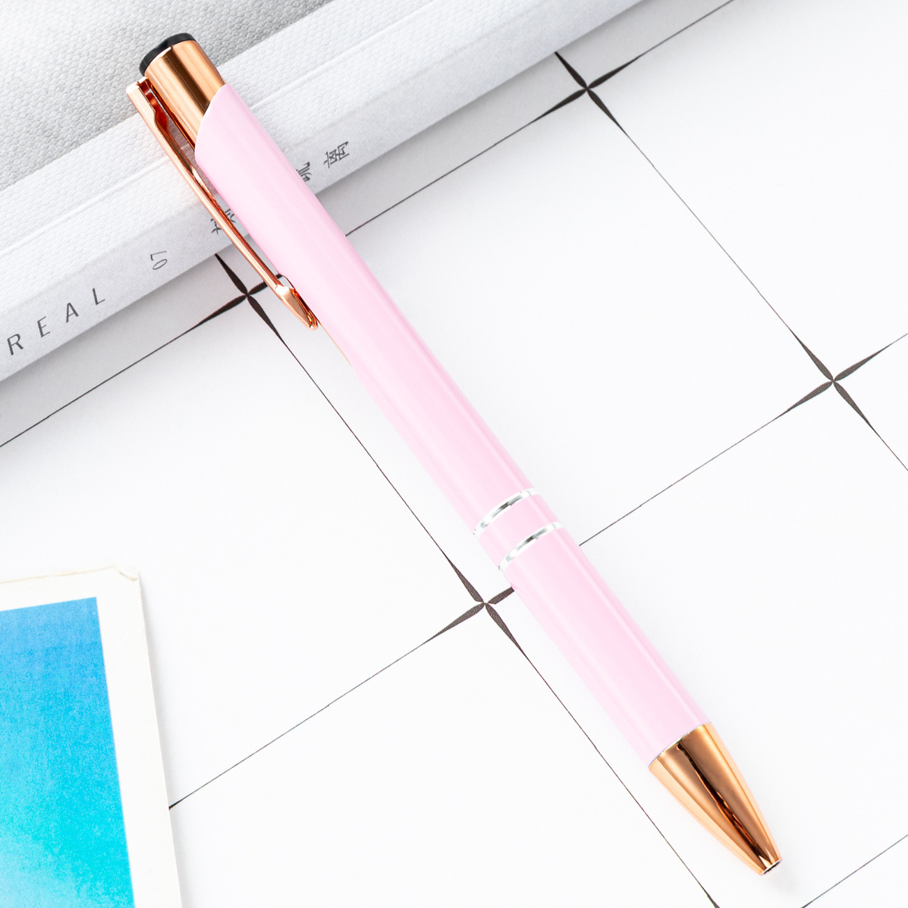 Metal bolígrafo de presión dos bobinas de aluminio barra de pluma de negocios puede imprimir logotipo publicitario regalo bolígrafo promocional fábrica al por mayor