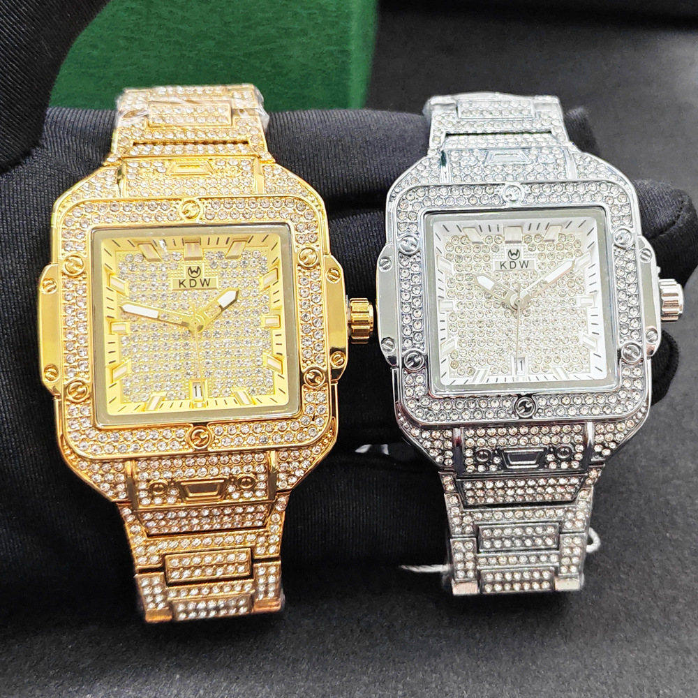 Fashion Quartz Watch Diamond Full Diamond Men's Watch Business Wrist Watch Waterproof Watch Quartz Watches